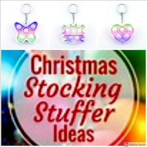 STOCKING STUFFER ALERT***Push Pop Bubble Fidget Toy Small Keychain Bundle of 3